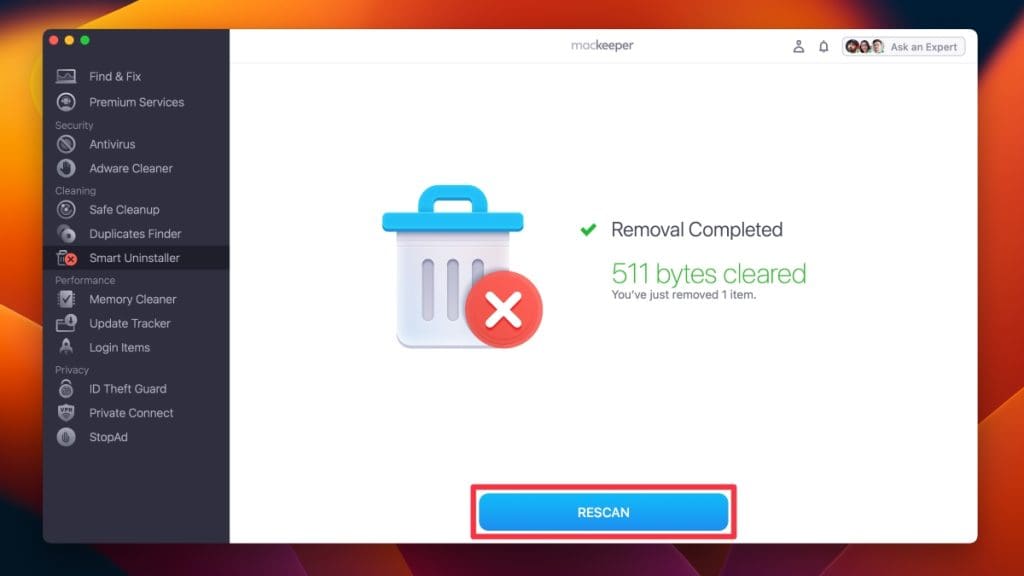 click rescan in smart uninstaller