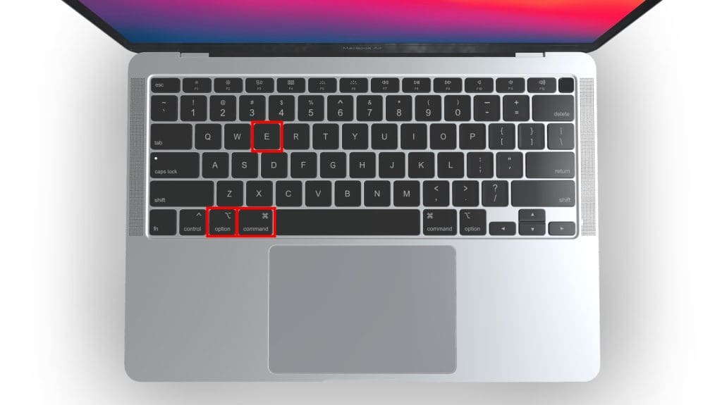 macbook pro command option e keys