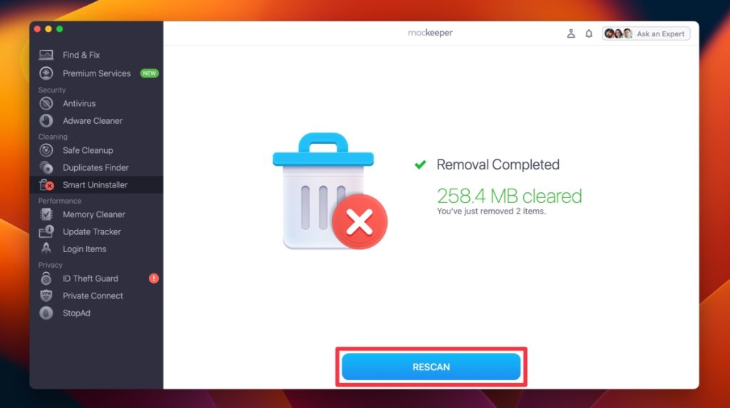 click rescan in smart uninstaller