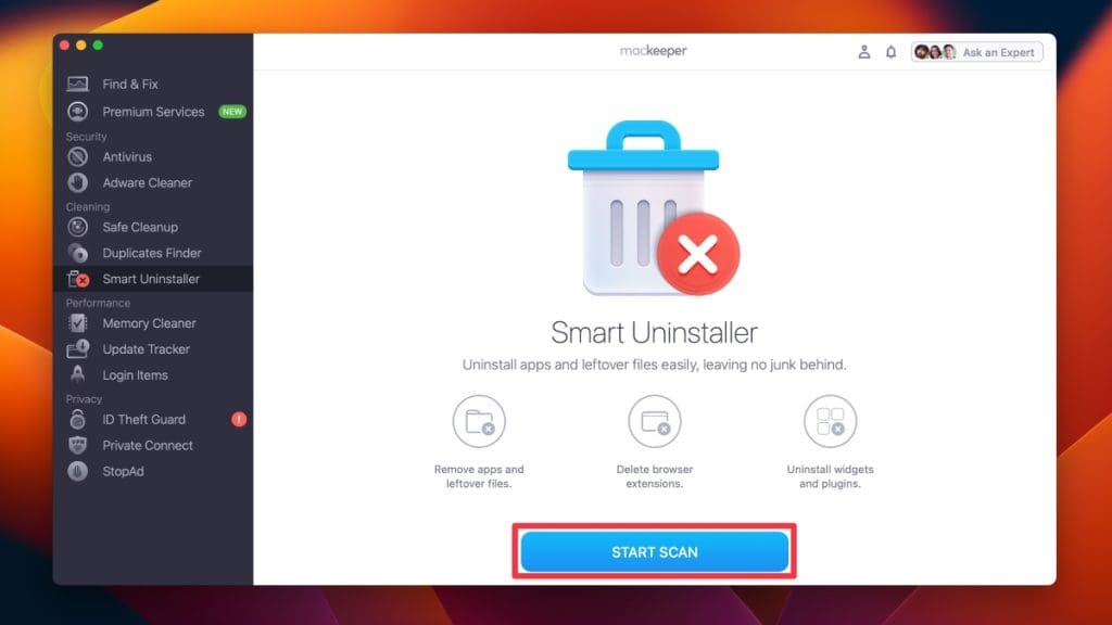 click start scan in smart uninstaller