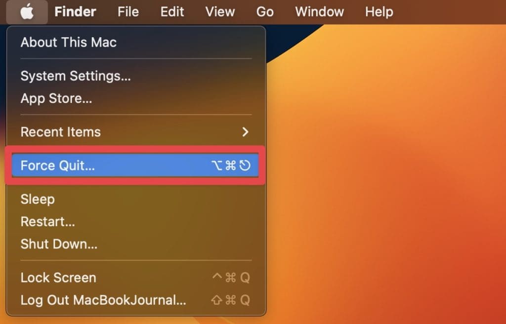 click the apple icon and select force quit