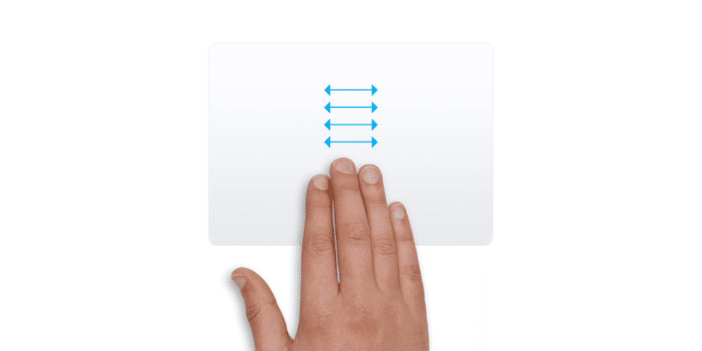 mac trackpad swipe full screen apps