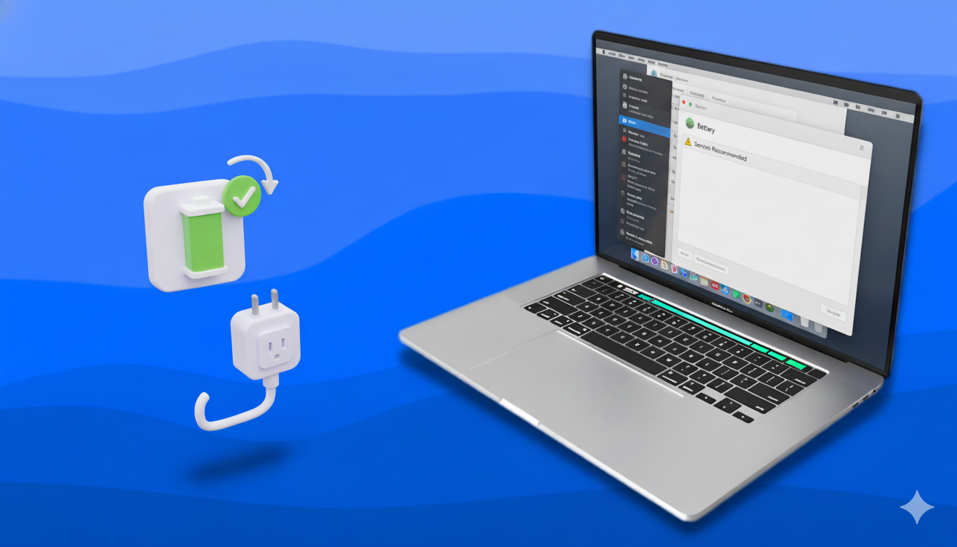 service recommended battery warning on macbook