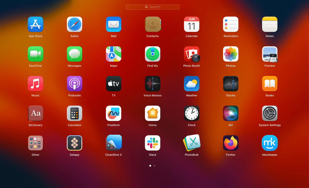 all apps in launchpad