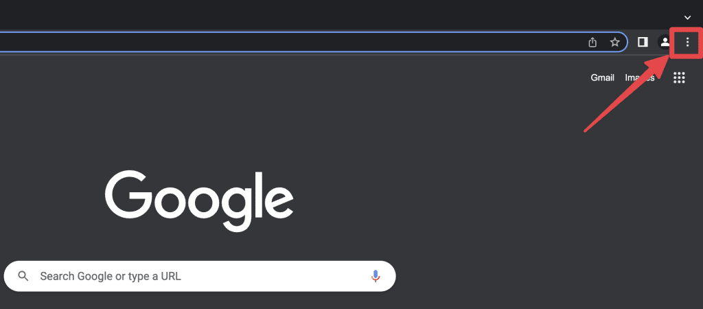 click the three horizontal dots in google chrome