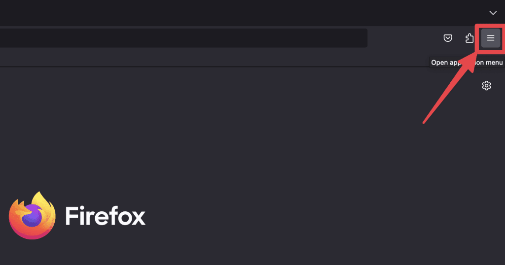 click the three lines in the top right corner of firefox