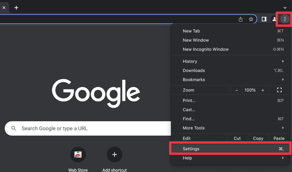 click three dots at top right corner of screen and select settings