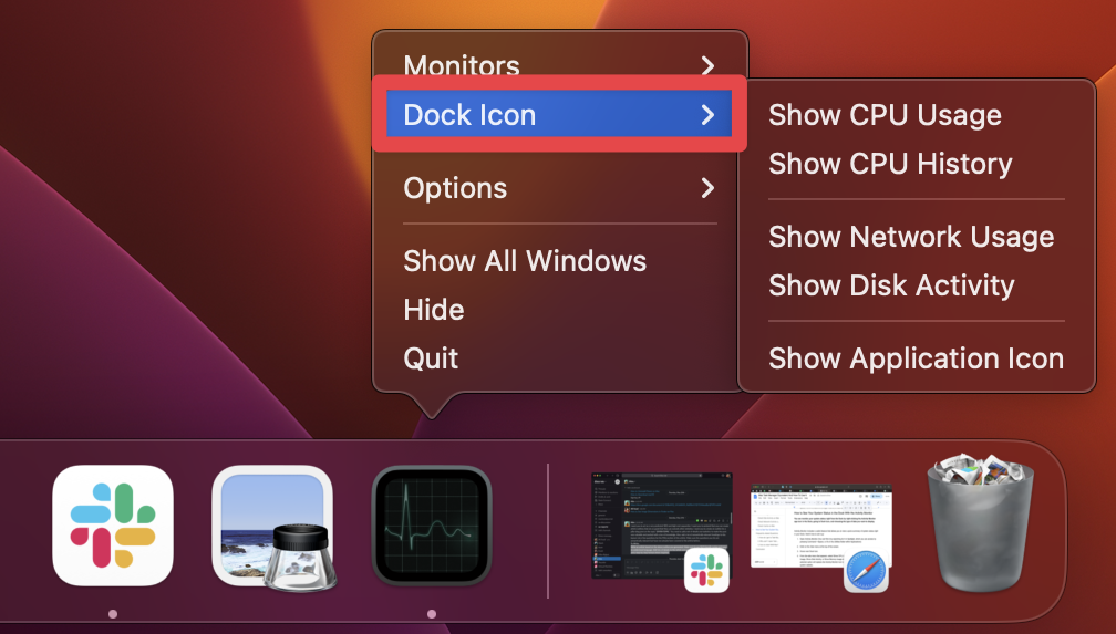 task manager on macbook air hover your mouse over dock icon