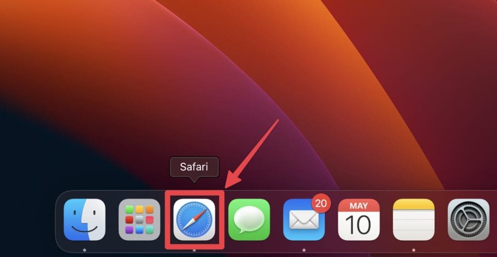 open safari on your mac