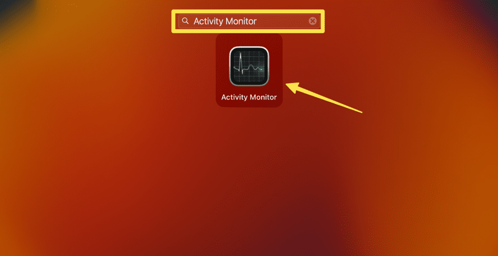 type activity monitor in the search bar and double click the app icon