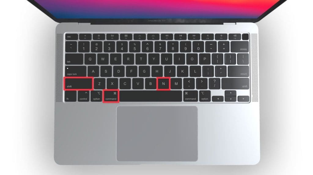 macbook pro command shift n keys