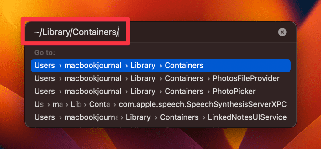 type library containers directory in the box