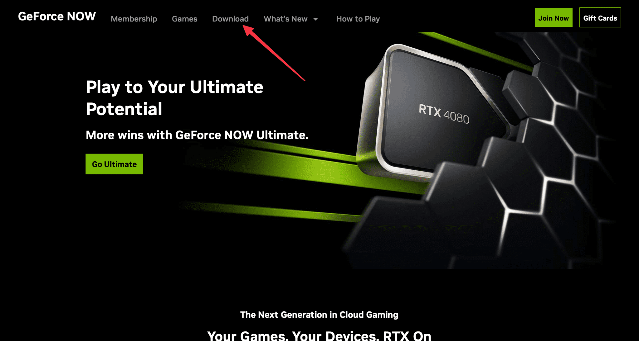 Guide GeForce Now Mac Optimal Settings 2026 Click Download In The Top Toolbar Of Geforce Now Homepage 2048x1095 