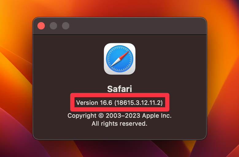 current safari version